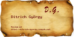 Ditrich György névjegykártya